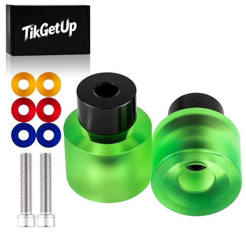 Green Crash Bar End Sliders & Colored washers Fits for Harley Touring Dyna Softail Sportster & Any Other Brand 1-1/4 Inch Engine Saddlebag Guards - color: Green