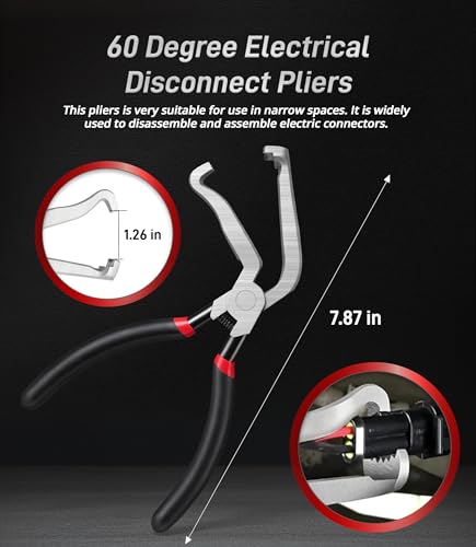 7PCS Electrical Disconnect Pliers & Fuel Line Disconnect Tool Set, Automotive Electrical Terminal Connector Separator Removal Tool Kit for Car Wiring & Fuel Line Connector Pliers - size: 7 PCS