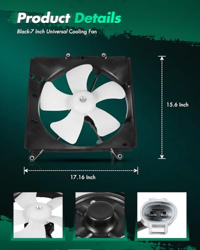 SCITOO Engine Cooling Fan compatible with 1993-1997 for Geo Prizm 1.6L 1.8L - size: 600150