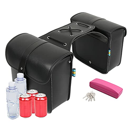 Motoforti Pair Motorcycle Saddlebag Side Tool Bags Cycling Luggage Bag Waterproof Quick Release Buckles - color: Black