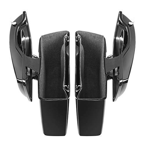 TCMT Hard Saddlebags 6x9" Speaker Grills & Liners Carpet Insert Fit For Harley 2014-2024 Touring Road King Road Glide Street Glide Electra Glide Ultra Limited - color: Chrome Latches, size: Standard(6x9 Speaker Lid)
