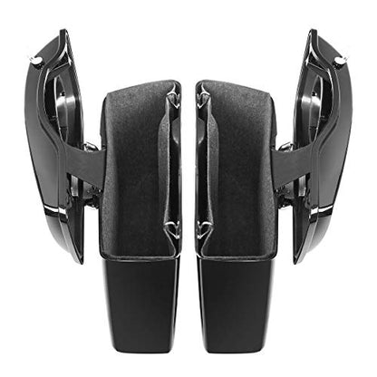 TCMT Hard Saddlebags 6x9" Speaker Grills & Liners Carpet Insert Fit For Harley 2014-2024 Touring Road King Road Glide Street Glide Electra Glide Ultra Limited - color: Chrome Latches, size: Standard(6x9 Speaker Lid)