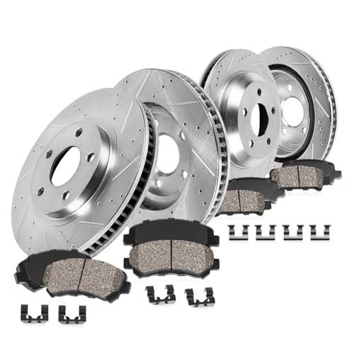 Callahan Brake Parts Front & Rear Brake Kit for Chevy Camaro EBYK010461 - style: Drilled Slotted Upgrade