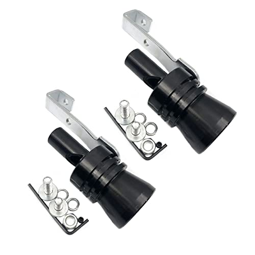 DEVMO 2pcs XL Size Aluminum Alloy Universal Turbo Sound Exhaust Muffler Pipe Whistle Car Roar Maker (XL-Black) - color: Black