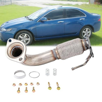 100% Stainless Steel Front Exhaust Flex Pipe 52349 - size: for 2003-2007 Honda Accord 2.4L