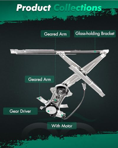 SCITOO Power Window Regulator with Motor for Ford for Mustang - size: 741-126