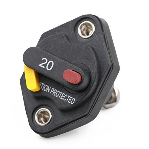 20 Amp Panel Mount Circuit Breaker 12V - 32V DC IP66 - color: Panel Mount, size: 20A