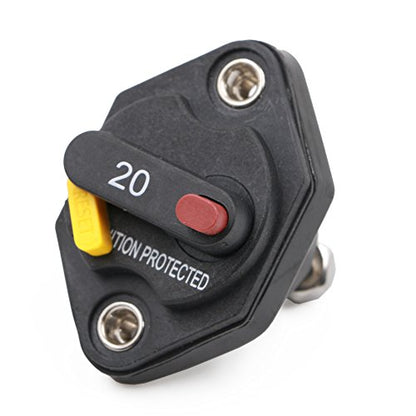 20 Amp Panel Mount Circuit Breaker 12V - 32V DC IP66 - color: Panel Mount, size: 20A
