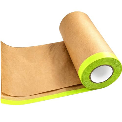 12" x50ft Green Pre-Taped Masking Paper with Adhesive Tape - color: Green
