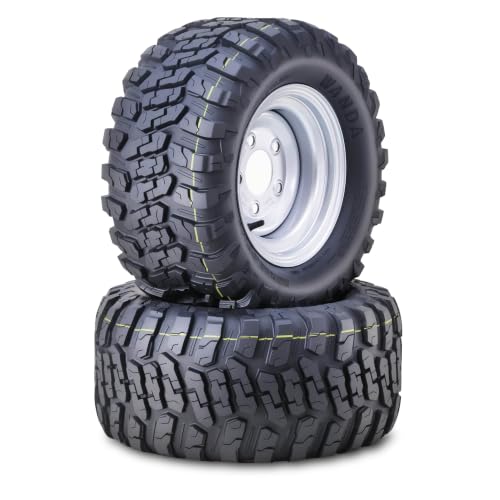 WANDA Golf Cart ATV Tire Wheel 20X10-10 4PR 5x4.5 PCD Silver Rim-14054,Pk2 - color: Silver, size: 22X10-10 5-lug