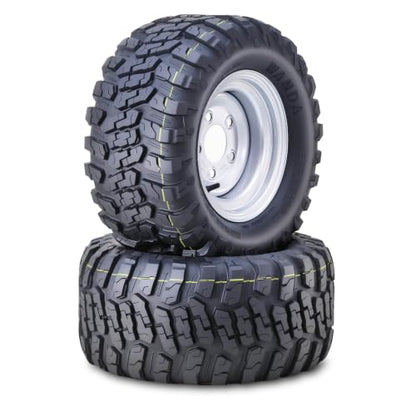 WANDA Golf Cart ATV Tire Wheel 20X10-10 4PR 5x4.5 PCD Silver Rim-14054,Pk2 - color: Silver, size: 22X10-10 5-lug