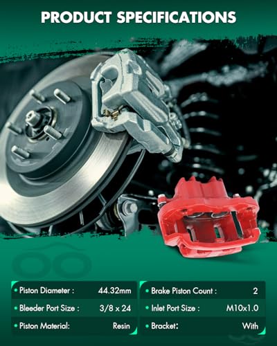 SCITOO Rear Left+Right Brake Calipers with Bracket 18-B4752 18-B4753 - size: Rear[18-B4753 & 18-B4752]Red