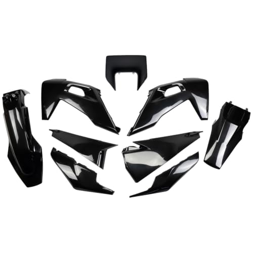UFO PLAST Complete Plastic Kit Compatible with Husqvarna TE 150/250/300/FE 350 S/501 S 2020-2023/FE 350/501 2020-2022/FE 450 2023 (Black HUKIT623@001) - color: Black HUKIT623@001