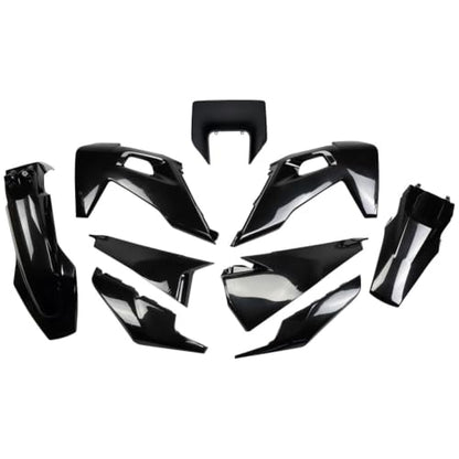 UFO PLAST Complete Plastic Kit Compatible with Husqvarna TE 150/250/300/FE 350 S/501 S 2020-2023/FE 350/501 2020-2022/FE 450 2023 (Black HUKIT623@001) - color: Black HUKIT623@001