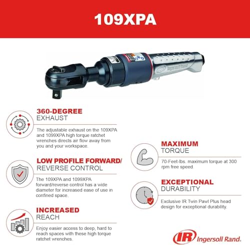 Ingersoll Rand 109XPA 3/8" Drive Air Ratchet Wrench - size: 3/8" Drive, style: 76 ft.-lb.