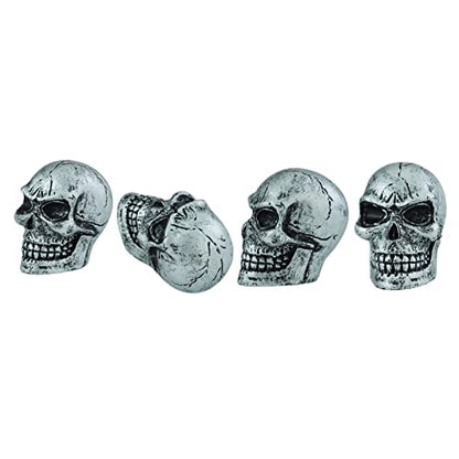 Skull Car Tire Rim Caps Skeleton Bike Wheel Air Valve Stem Covers for Most Vehicles Bicycles Motorcycles, Silver - color: Silver