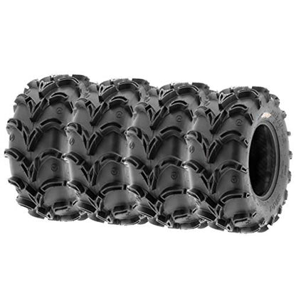 Set of 4 SunF A050 28x12-12 Deep Mud + Trail ATV UTV Off-Road Tires, 6PR, Tubeless - size: 28x12-12