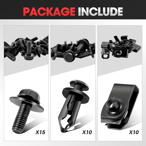 DNA Motoring 35pcs Engine Under Cover Splash Shield Guard Body Bolts, Bumper Fender Rivet Car Retainer Fastener Clips Compatible with Infiniti Nissan G35 G37 FX35 FX45 EX35 370Z 350Z, TOOLS-00735 - style: 35pcs