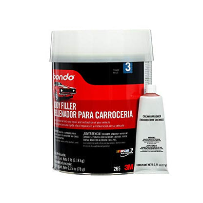Bondo Body Filler, Original Formula for Fast, Easy Repair & Restoration for your Vehicle, 00265, Filler 6.30 lb and Hardener 2.75 oz, 1 Can