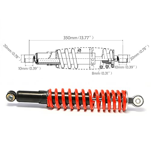 2PC 14'' 350mm Front Shock Absorber for Dirt Bike ATV Go kart Quad Taotao Buggy