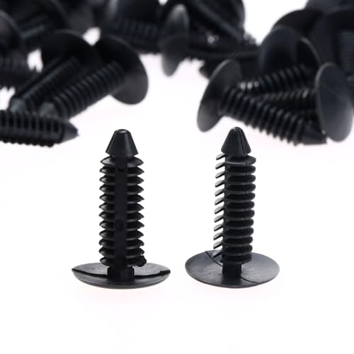 dophee 50Pcs Black Nylon Universal Car Push Pin Retainer Clips