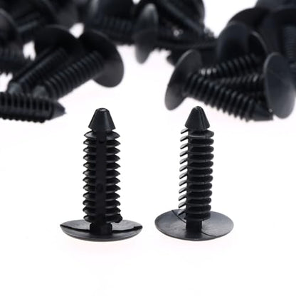 dophee 50Pcs Black Nylon Universal Car Push Pin Retainer Clips