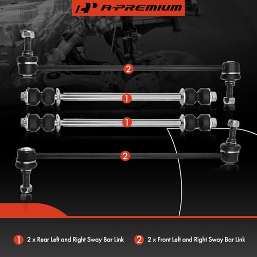 A-Premium Front & Rear Sway Bar Link Stabilizer Bar End Link Kit