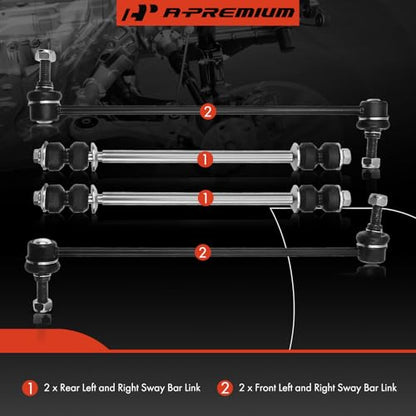 A-Premium Front & Rear Sway Bar Link Stabilizer Bar End Link Kit