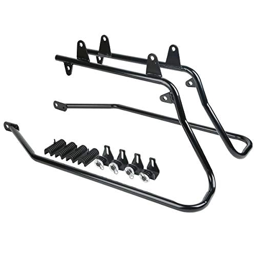 TCMT Hard Saddlebags Bag & Liners Carpet Insert W/Conversion Brackets Fit For Harley Softail 1984-2017 (except Softail Slim, Softail Deuce Models) - color: Black Conversion Brackets, size: Style C Vivid Black(Black Latches)