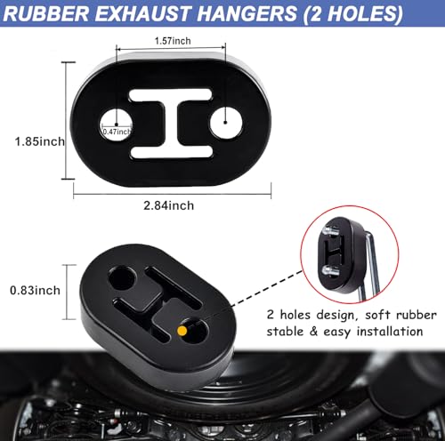 Exhaust Hanger Rod & Rubber Hanger Set, 16 Pcs - size: 16 PACK