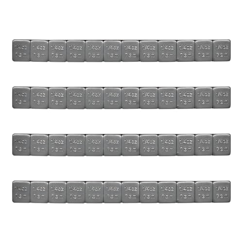 48 PCS 1/4 Oz Adhesive Backed Wheel Weights, 0.25 Oz Stick on Tire Balancing Weights with Easy Peel Tape, Low Profile Adhesive Wheel Weight for Cars Trucks SUVs Motorcycles - color: 48 PCS