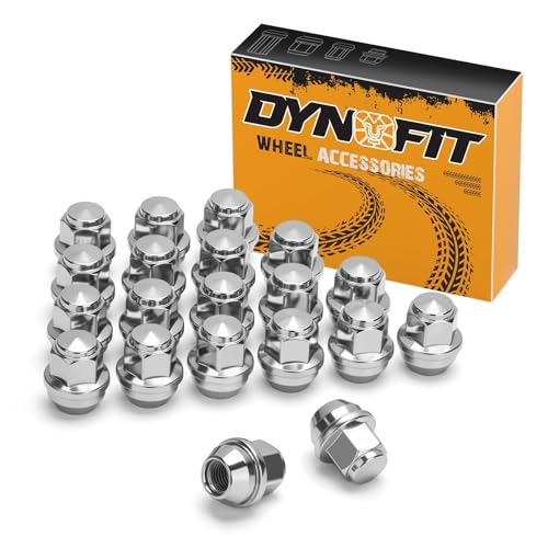 Dynofit 12mmx1.5 OEM Lug Nuts for 2005-2021 Fusion,2001-2026 Escape,2008-2018 Focus,One-Piece Style Stock Wheel Nuts Replace for MKC MKZ Factory Nut, Compatible with Ford Lincoln,Work on AL/Steel Rim - color: Chrome, size: M12x1.5,1.25",Ford