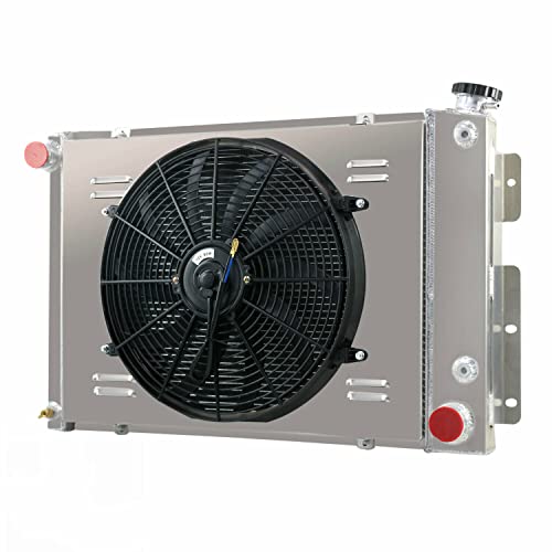 ALLOYWORKS 3 Row All Aluminum Radiator+16" Fan Shroud+Thermostat For 1967-1969 Chevy Camaro/Pontiac Firebird V8