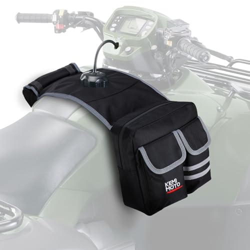 KEMIMOTO ATV Tank Bag, Water-resistant Warm Cooler Motorcycle Saddle Bag - color: Black