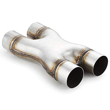 Exhaust X Pipe 2.5" Inlet, A-KARCK 2.5" Outlet 12" Long Stainless Steel X Pipe for Smoother Exhaust - color: X Pipe, size: 2.5inch 12"Long