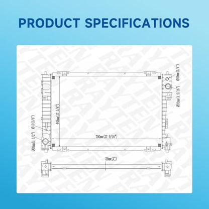 Rayten 13041 Radiator Compatible with 2008-2012 Ford Escape 3.0L V6 & 2008-2011 Mazda Tribute 3.0L V6 & 2008-2011 Mercury Mariner 3.0L V6,Replace# ZC515200 ZZC515200 ZZC515200A 8L8Z8005C 8L8Z8005B - size: RAD:13041