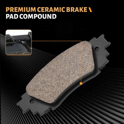 D1879 Rear Ceramic Brake Pads Kit Fit For Lexus ES250 2021-2025, For ES300h 2019-2025, For ES350 2019-2025, For RX350 2016-2022, For RX350L 2018-2022, For RX450h - size: HZ1879