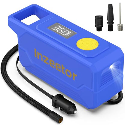 150 PSI Tire Inflator Portable Air Compressor with Digital Pressure, Blue - color: Blue