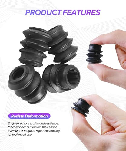 4PCS Caliper Rebuild Kit,Car Accessories Brake Caliper Slide Pin Kit,Easy Installation Automotive Replacement Drive Shaft Assemblies Brake Bushings,Suitable for Most Compatible Vehicles