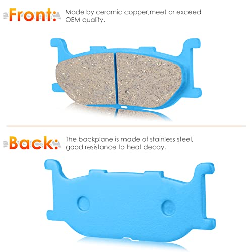 Front Ceramic Brake Pads Set for Yamaha V-Star 650 950, for Yamaha XJ400 YP400 SR400, for Yamaha 1300 Royal Star 1600 Midnight, Front Brake Pad Set