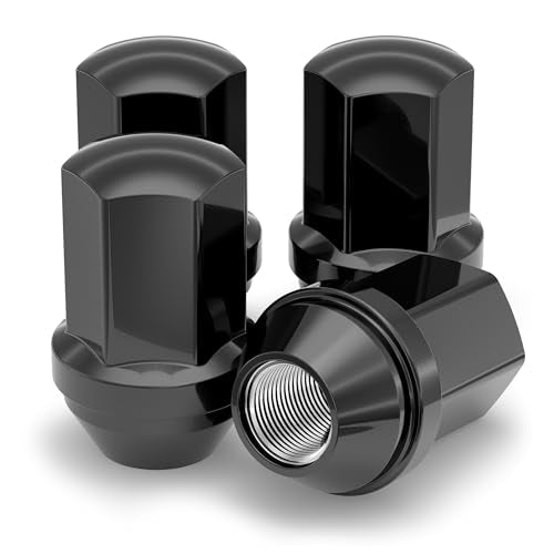White Knight M14x1.5 Solid Piece (Black Chrome) Factory Style (1.78") for Silverado, Suburban, Tahoe, Traverse, Sierra, Yukon, Escalade, XT’s and GM New EV SUV Trucks - 1709DLBK-4 (4 Pack) - color: BLACK, size: 1.78" Long, style: 4 PACK