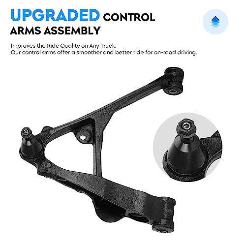 Front Control Arms w/Ball Joint for 99-06 Chevy Silverado/GMC Sierra 1500 4WD AWD (Front Torsion Bar Suspension), 02-06 Cadillac Escalade/EXT, 00-06 Suburban 1500 Tahoe Yukon, End Link Suspension Kit