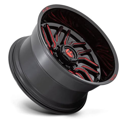 FUEL OFF-ROAD D808 HURRICANE 20X9, 5X5.0, 5.04, 1mm GLOSS BLACK MILLED RED TINT - D80820907550 - color: GLOSS BLACK MILLED RED TINT, size: 20X9, 5X5.0, 5.04, 1mm