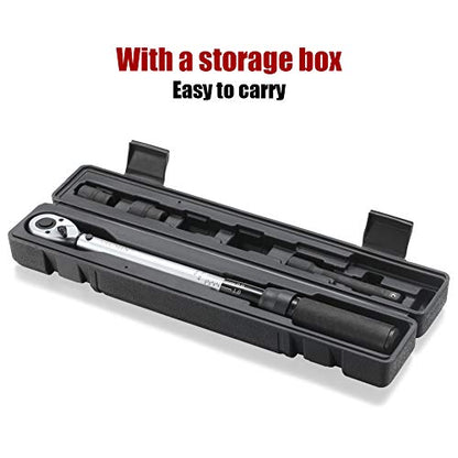 1/2-Inch Drive Click Torque Wrench (10-150 ft.-lb./13.6-203.3Nm) Dual-Direction Adjustable Torque Wrench Set