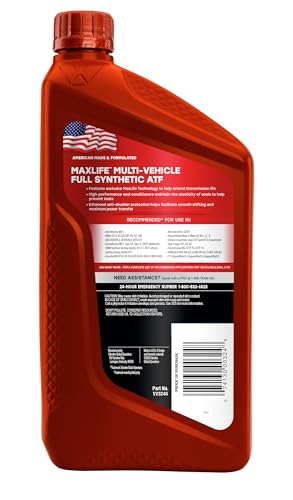 Valvoline Multi-Vehicle (ATF) Full Synthetic Automatic Transmission Fluid 1 QT, Case of 6 - size: 1 QT, Case of 6