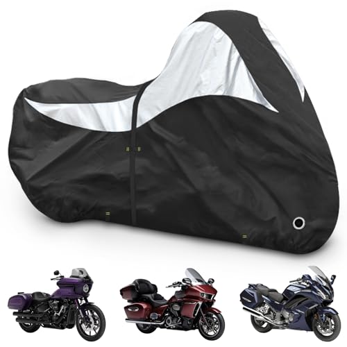 600D Motorcycle Cover, Heavy Duty Waterproof Motorcycle Covers Outdoor Storage with Lock-Holes Compatible with Harley Davidson, Honda, Suzuki, Yamaha (Side Box) - size: Side Box