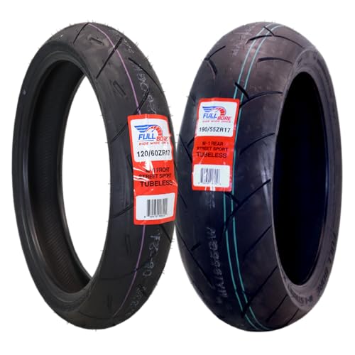 FULL BORE M1 Front Rear Motorcycle Tire Set 120/60ZR17 190/55ZR17 2 Pack - size: 190/55ZR17/ 120/60ZR17