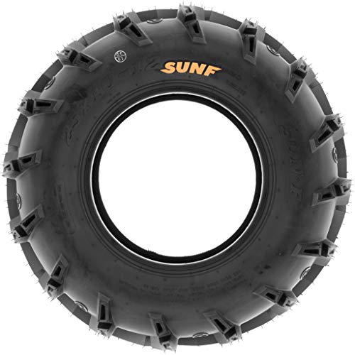 Pair of 2 SunF A050 AT 28x10-12 ATV UTV Deep Mud Terrain Tires, 6 PR, Tubeless - size: 28x10-12