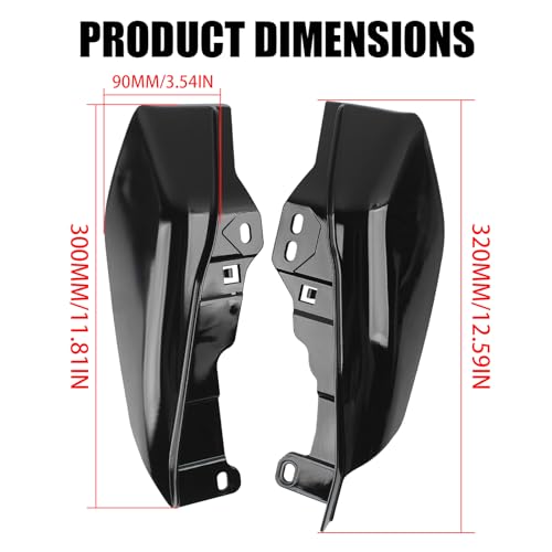 Black Mid Frame Air Deflector Heat Shields Deflectors 2009-2024 Compatible for Harley Davidson Touring Street Glide Road Glide Electra Glide Road King Ultra Limited Tri Glide CVO