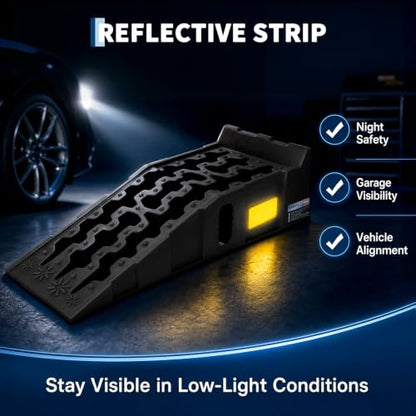 Garvee 2 Pack Low Profile Car Service Ramps, 6 t Heavy Vehicle Lift Ramps - color: Black, size: 6T